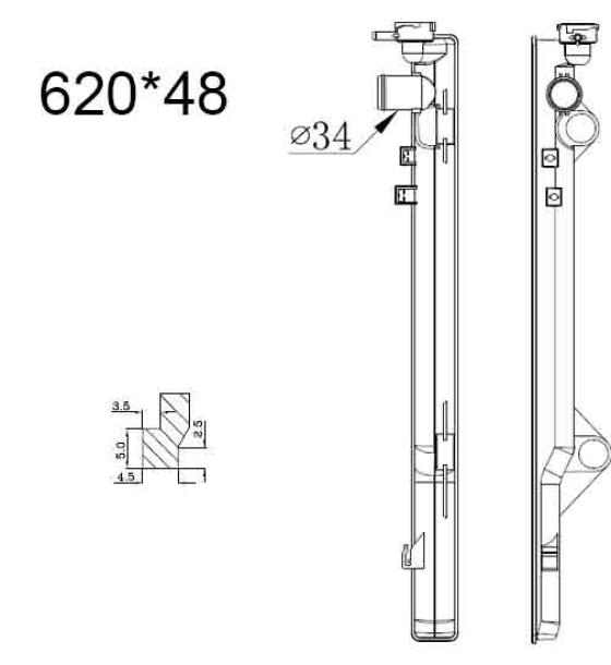 Бачок радиатора Toyota FJ Cruiser, Land Cruiser Prado (J120) напорный правый (2002-2022)