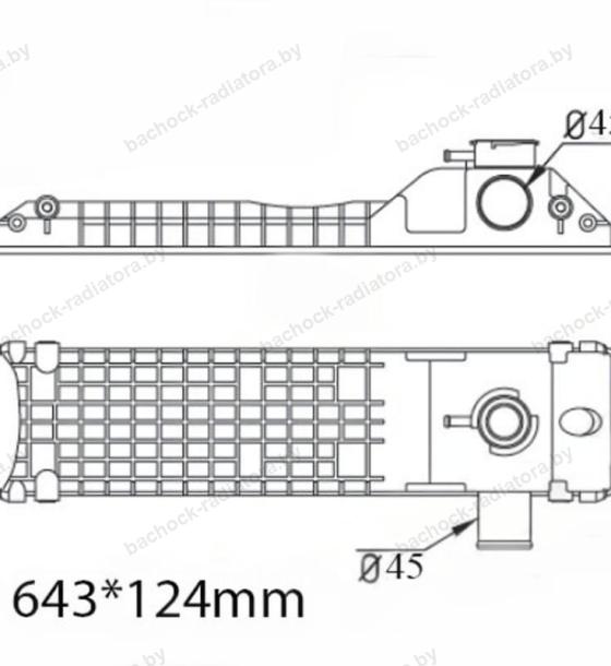 Бачок радиатора Caterpillar, Case, JCB, Komatsu