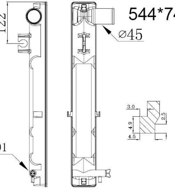Бачок радиатора погрузчика Hyster, Isuzu, Komatsu, TCM, Toyota, Yale