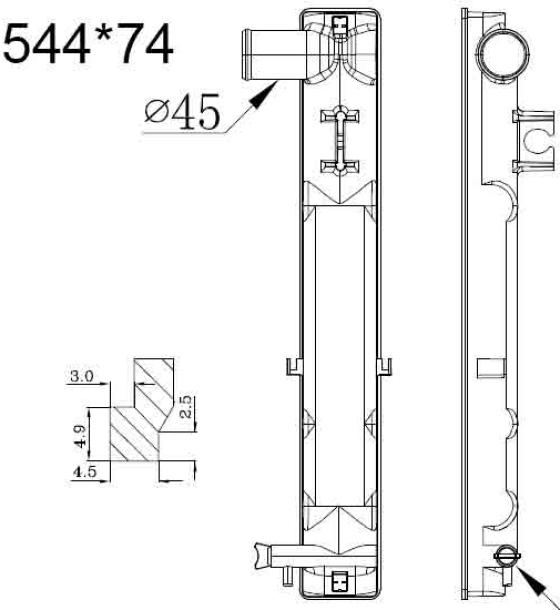 Бачок радиатора погрузчика Hyster, Isuzu, Komatsu, TCM, Toyota, Yale