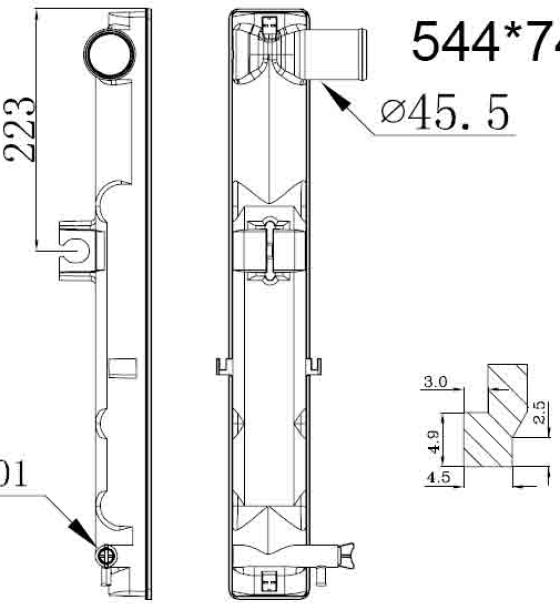 Бачок радиатора погрузчика Hyster, Isuzu, Komatsu, TCM, Toyota, Yale