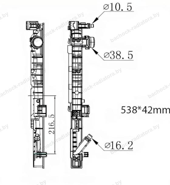 Бачок радиатора BMW 5-Series G30, G31, 6-Series G32, 7-Series G11, G12, M5 F90 напорный левый (2015-2025)