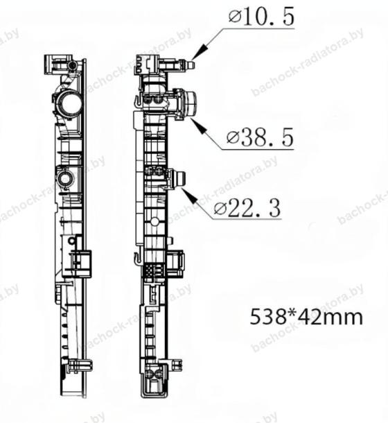 Бачок радиатора BMW 5-Series G30, G31, 6-Series G32, 7-Series G11, G12, 8-Series G14, G15, G16 напорный левый (2015-2025)