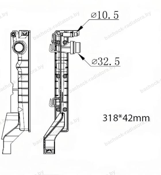 Бачок радиатора MINI Clubman F54, Countryman F60, Mini Cooper ONE F55, F56 напорный левый (2013-2024)
