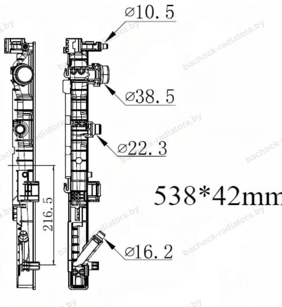 Бачок радиатора BMW 5-Series G30, G31, 6-Series G32, 7-Series G11, G12, M5 F90 напорный левый (2015-2025)