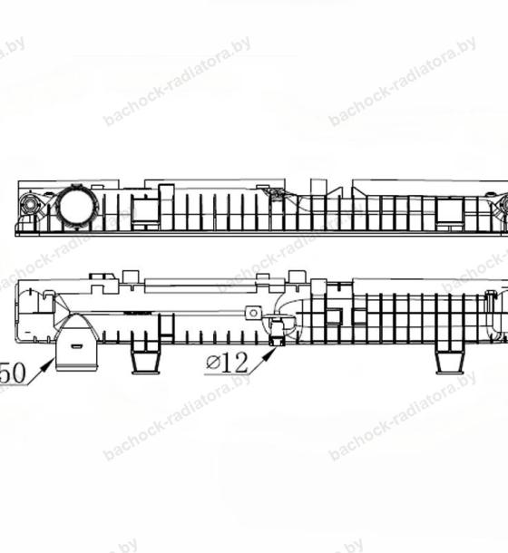 Бачок радиатора MAN TGL, TGM напорный верхний 645 мм (2005-2024)
