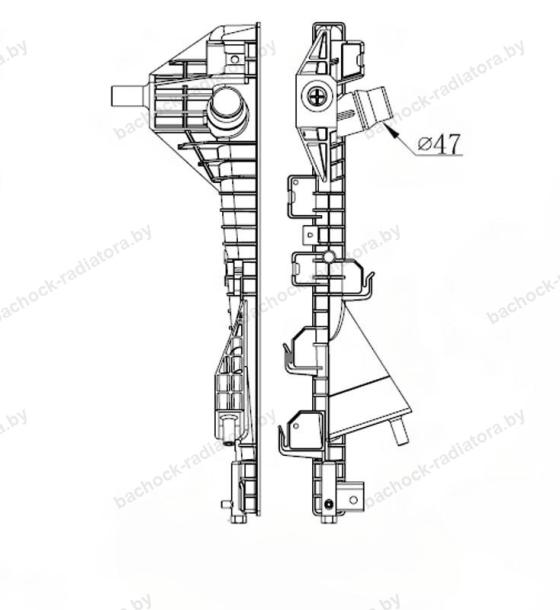 Бачок радиатора Ford F-Series-250/350/450/550, Super Duty 2 (P356) напорный левый (2008-2019)