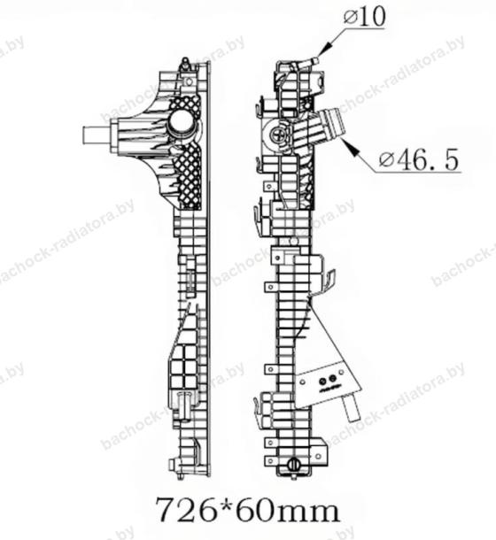 Бачок радиатора Ford F-Series-250/350/450/550, Super Duty 4 (P558) напорный левый (2008-2022)
