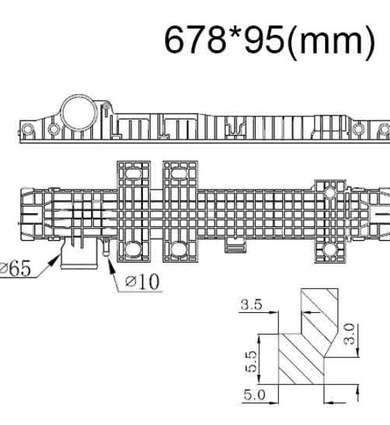 Бачок радиатора Mercedes LK, MK, SK, NG 90 напорный верхний 678 мм (1984-1998)