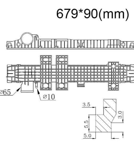 Бачок радиатора Mercedes LK, MK, SK, NG 90 напорный верхний 679 мм (1984-1998)