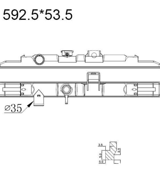 Бачок радиатора Hyundai Grace, Grace 1, Grace 2, H-100, H-100 1, H-100 2 напорный верхний (1986-2004)