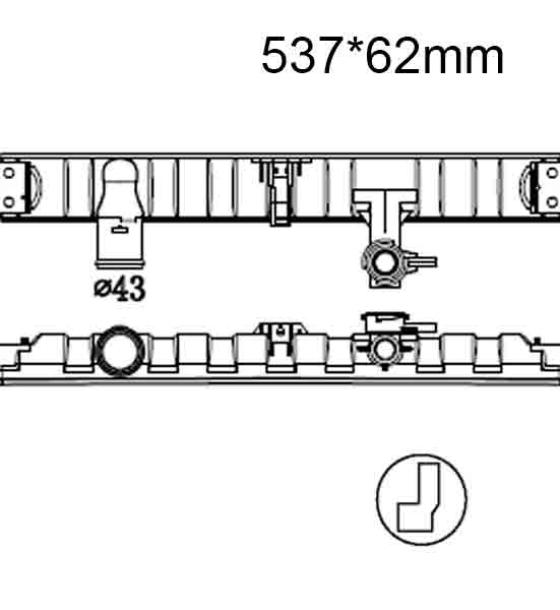 Бачок радиатора Hyundai County, HD, Mighty, UD напорный верхний (1998-2024)