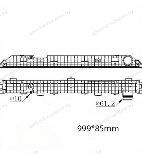 Бачок радиатора Mercedes Actros MP4, Antos Евро 6 напорный верхний 999 мм (2011-2018)