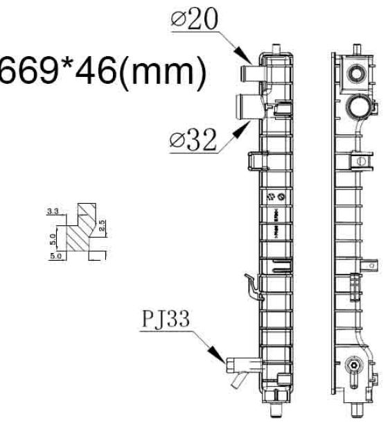 Бачок радиатора Ford Escape 1, Maverick 2 напорный правый (2000-2007)