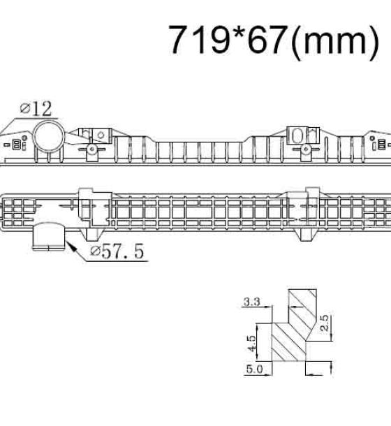 Бачок радиатора Scania G, K, N, P, R, L-series Евро 6 напорный верхний 719 мм (2005-2024)