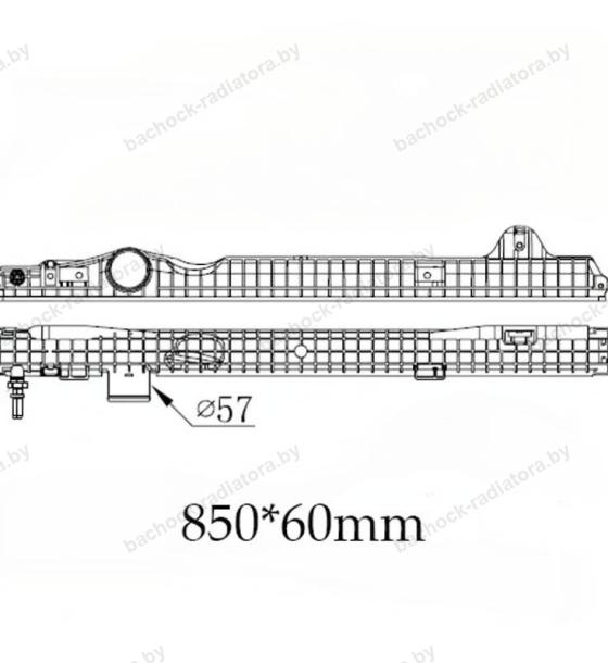 Бачок радиатора Scania G, L, P, R, S-series Евро 6 напорный верхний 850 мм (2017-2024)