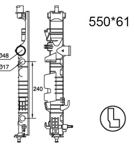 Бачок радиатора Mercedes-Benz G-Class W461, GL-Class X164, ML-Class W164, R-Class W251 напорный левый (1990-2017)