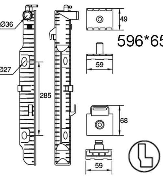Бачок радиатора Mercedes-Benz G-Class W461, G-Class W463 напорный левый (1990-2018)