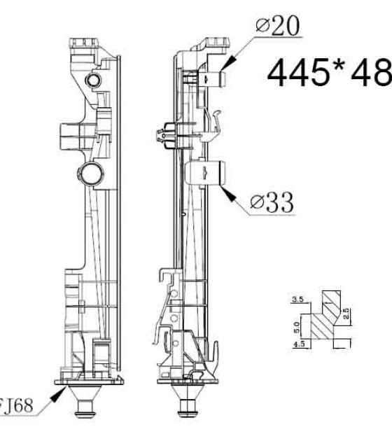 Бачок радиатора Infiniti, Mercedes-Benz A-Class W176, B-Class W246, CLA-Class C117, GLA-Class X156, Q30, QX30 напорный левый (2011-2024)