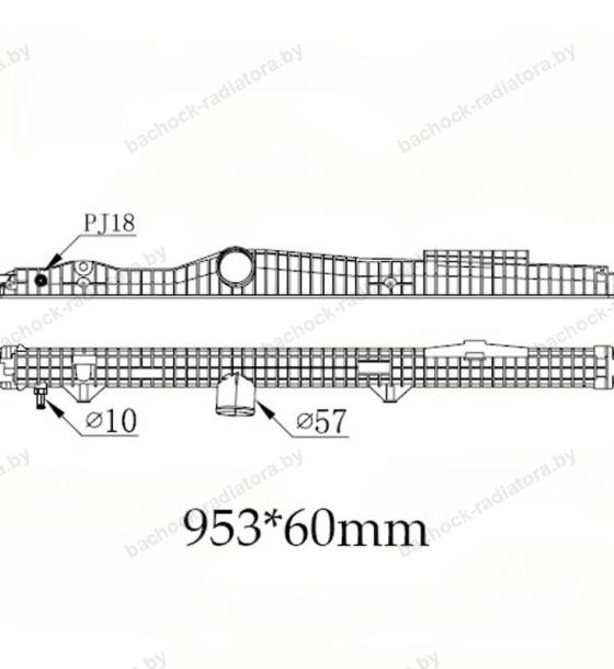 Бачок радиатора Scania G, P, R-series Евро 6 напорный верхний 953 мм (2004-2024)