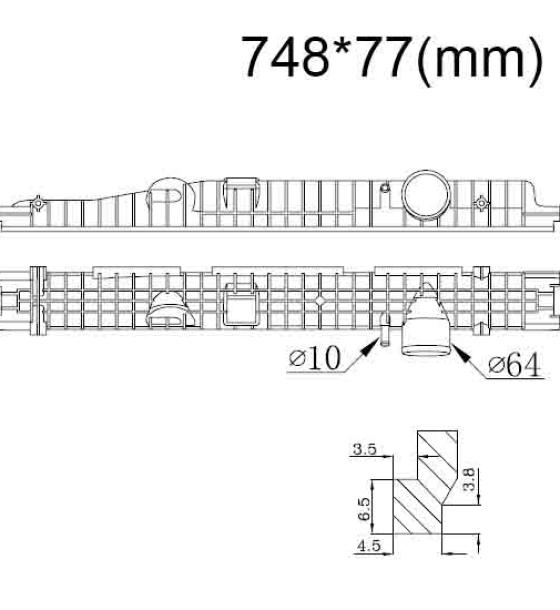 Бачок радиатора Volvo FM I-II, FM III, FMX напорный верхний 748 мм (1998-2024)