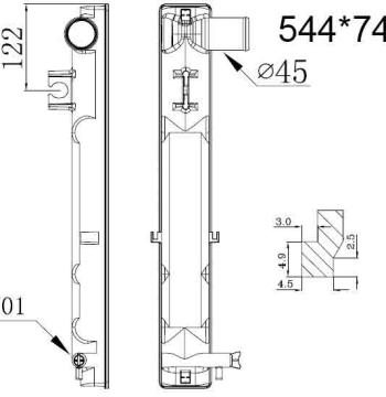 Бачок радиатора погрузчика Hyster, Isuzu, Komatsu, TCM, Toyota, Yale