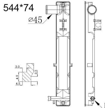 Бачок радиатора погрузчика Hyster, Isuzu, Komatsu, TCM, Toyota, Yale
