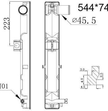 Бачок радиатора погрузчика Hyster, Isuzu, Komatsu, TCM, Toyota, Yale
