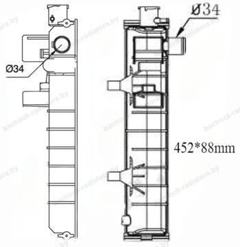 Бачок радиатора погрузчика Hyster, Yale