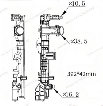 Бачок радиатора BMW 5-Series G30, G31, 6-Series G32, 7-Series G11, G12, 8-Series G14, G15, G16 напорный левый (2015-2025)