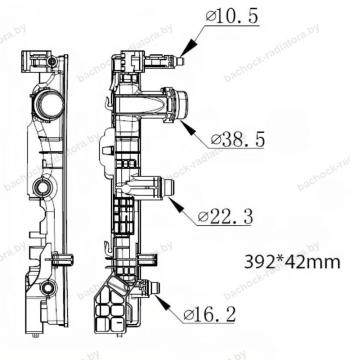 Бачок радиатора BMW 5-Series G30, G31, 6-Series G32, 7-Series G11, G12, 8-Series G14, G15, G16 напорный левый (2015-2025)