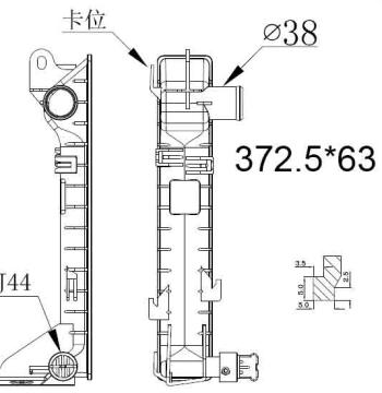 Бачок радиатора Ford Transit 4 напорный левый (1994-1999)