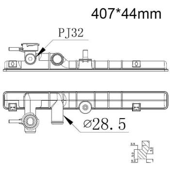 Бачок радиатора Hyundai Amica 1, Atos напорный верхний (1997-2007)
