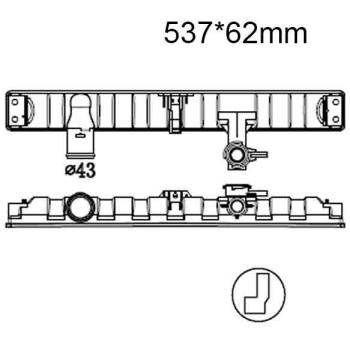Бачок радиатора Hyundai County, HD, Mighty, UD напорный верхний (1998-2024)