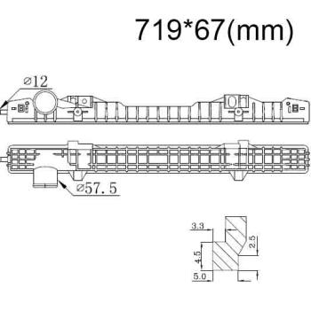 Бачок радиатора Scania G, K, N, P, R, L-series Евро 6 напорный верхний 719 мм (2005-2024)