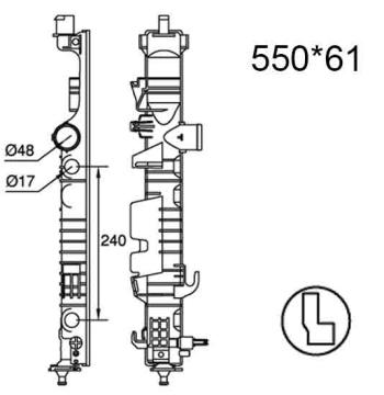 Бачок радиатора Mercedes-Benz G-Class W461, GL-Class X164, ML-Class W164, R-Class W251 напорный левый (1990-2017)