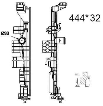 Бачок радиатора Mercedes-Benz B-Class W246 напорный левый (2011-2024)