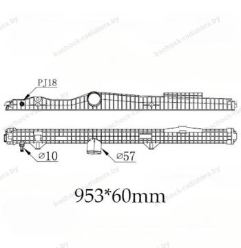 Бачок радиатора Scania G, P, R-series Евро 6 напорный верхний 953 мм (2004-2024)