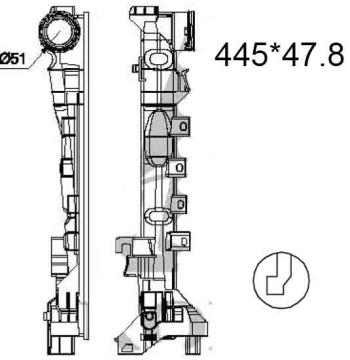 Бачок радиатора Mercedes-Benz C-Class W204, CLS-Class C218, E-Class W212, SL-Class W 231 (12-), SLK-Class R172, SLS-Class C197 напорный левый (2007-2020)