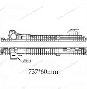 Бачок радиатора Scania G, L, P, R, S-series Евро 6 напорный верхний 737 мм (2017-2025)